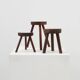 Tabouret trépied en chêne rustique, France, vers 1900