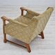 1960s, Danish design, lounge chair, furniture fabric, oak wood