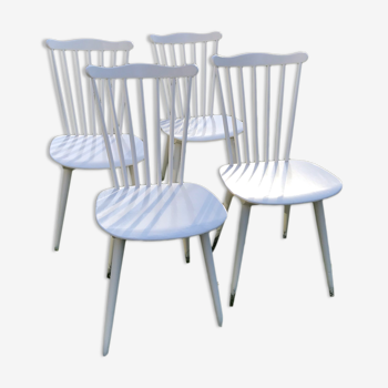 4 vintage Baumann Minuet chairs white
