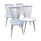 4 vintage Baumann Minuet chairs white