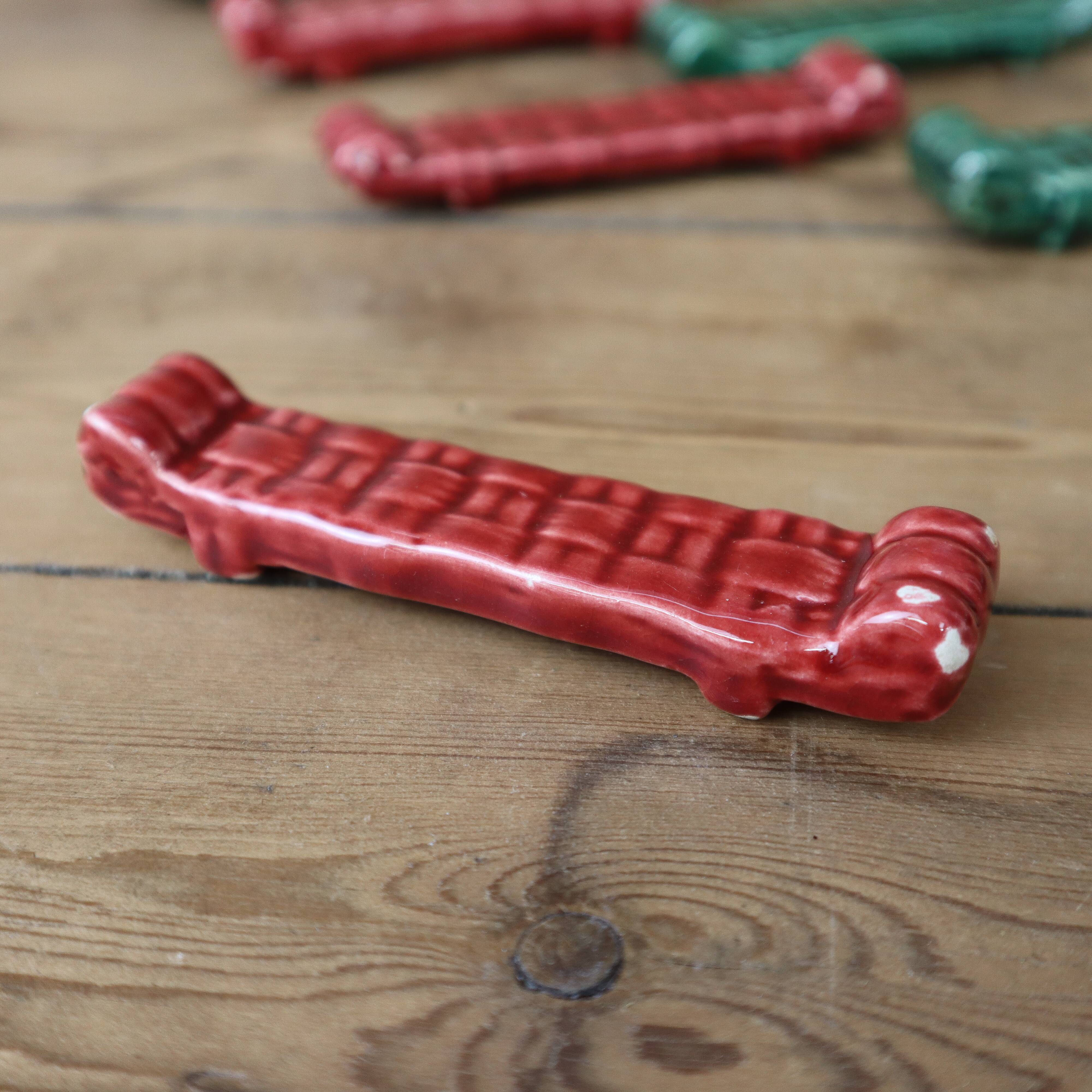 Set of 8 lonchamp france knife holders in barbotine