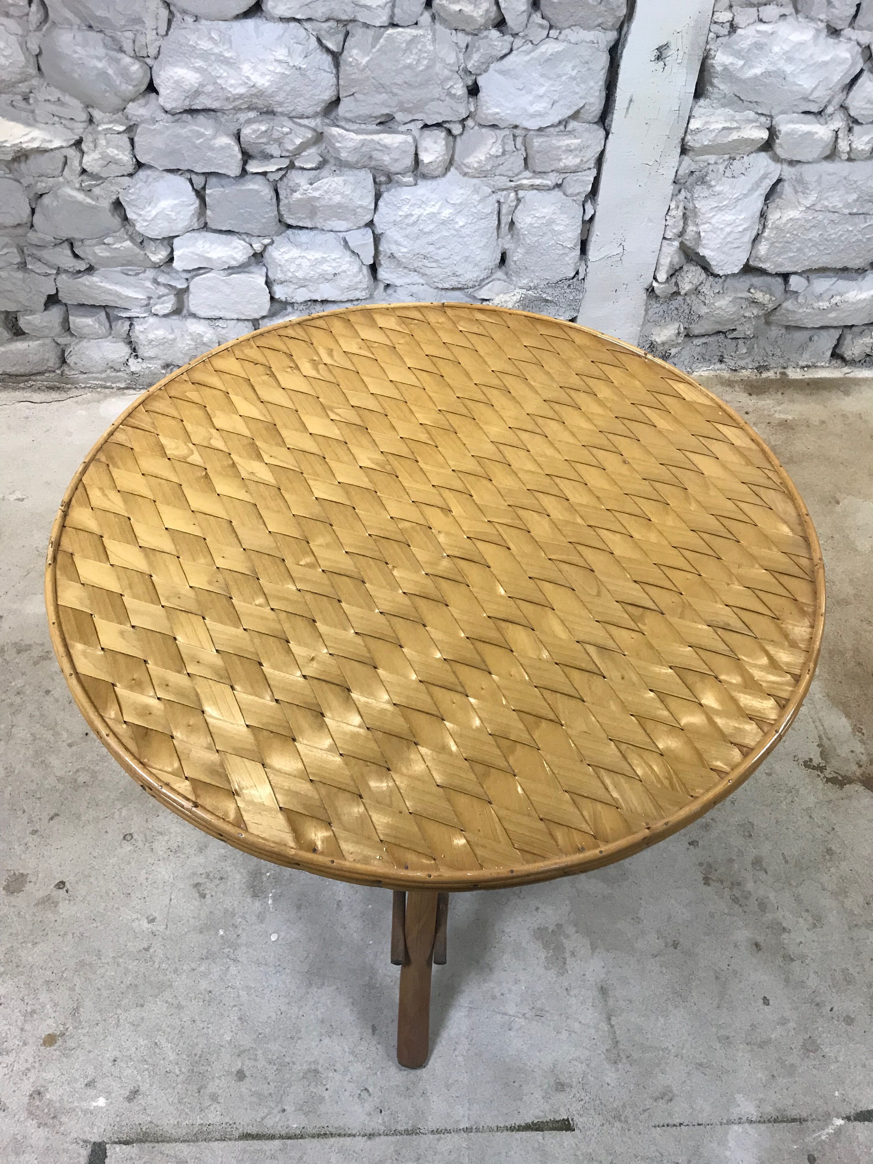 Rattan and wicker table