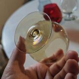 8 colored crystal glasses