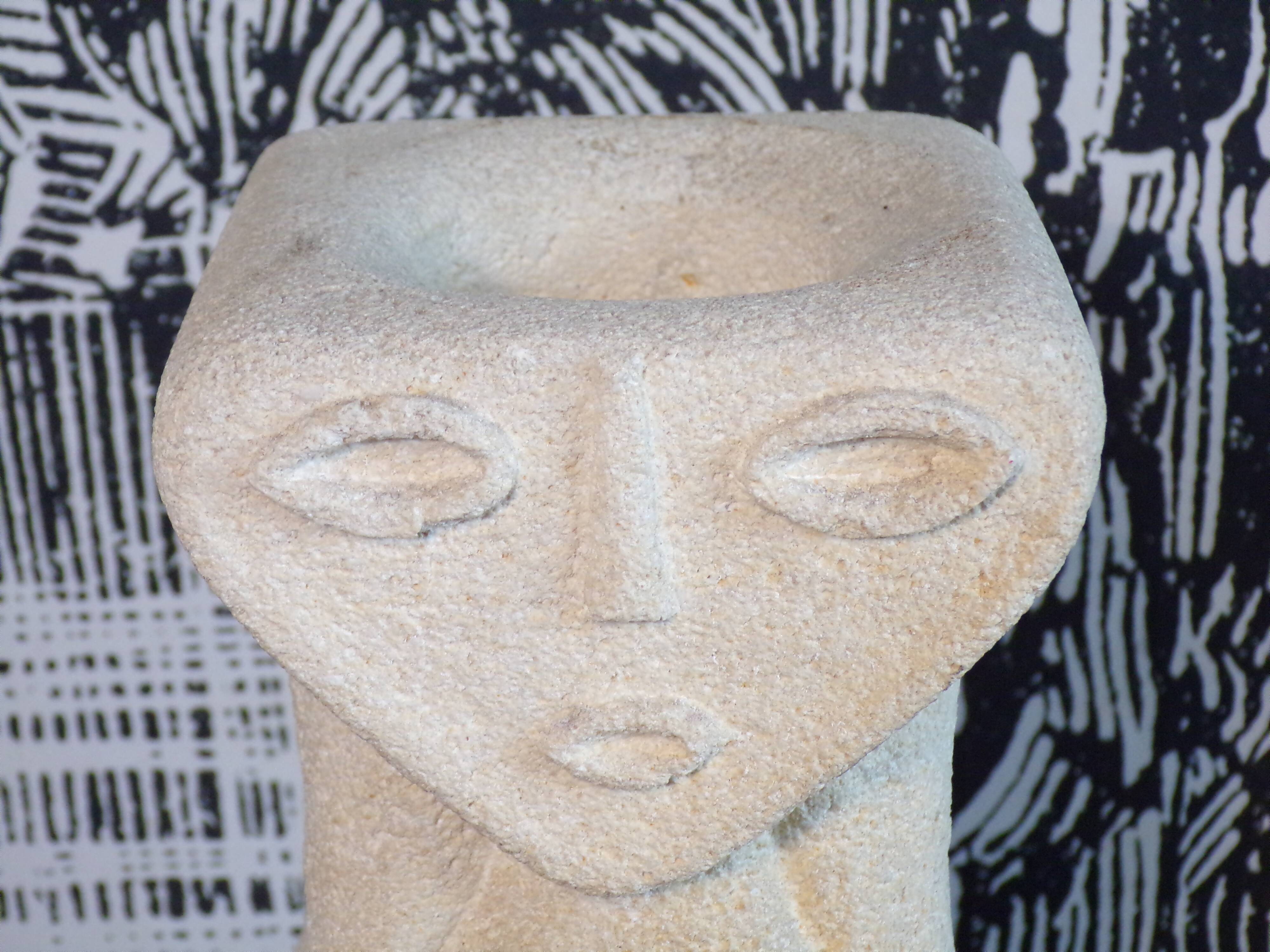Antropomorphic lamp signed Albert Tormos in Gard stone