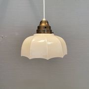 "Umbrella lamp" Danish and from the 1940s-1950s in beautiful cream colour with brass top.