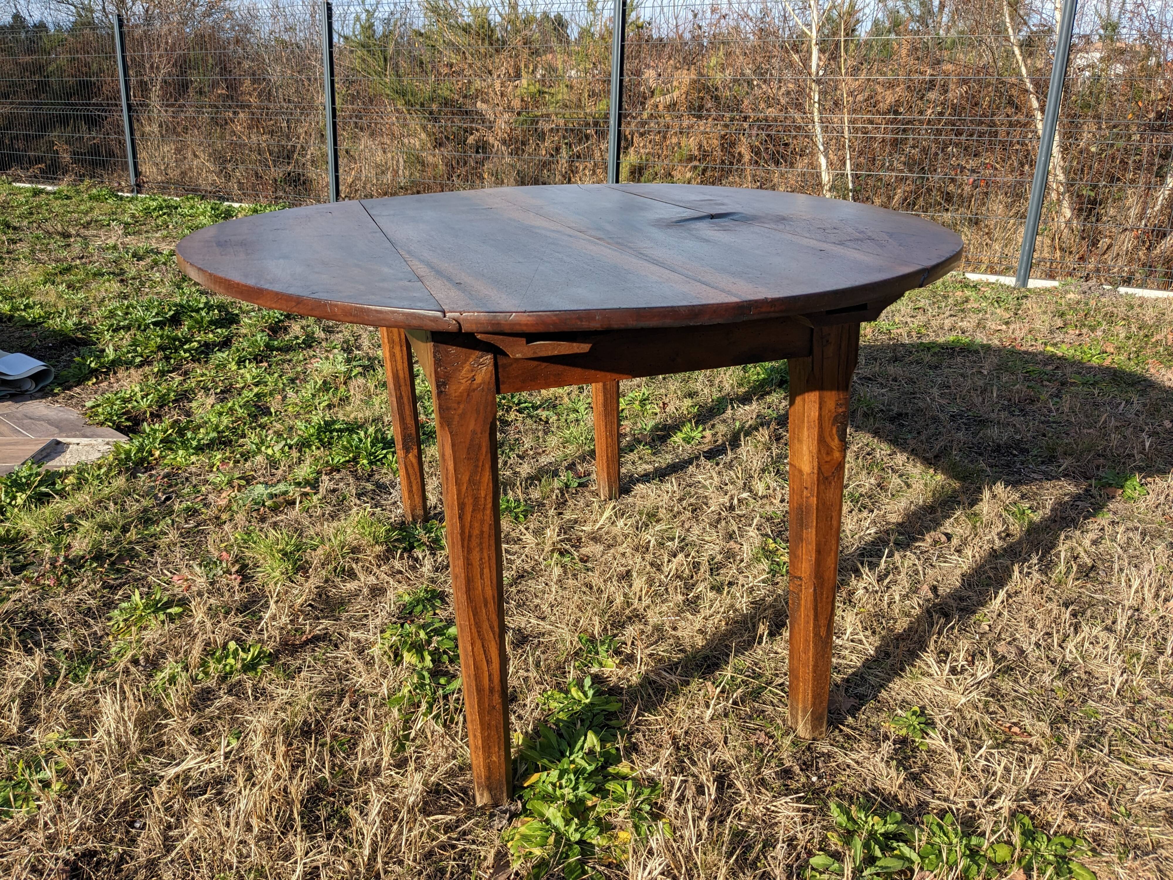 Oval solid walnut farmhouse table