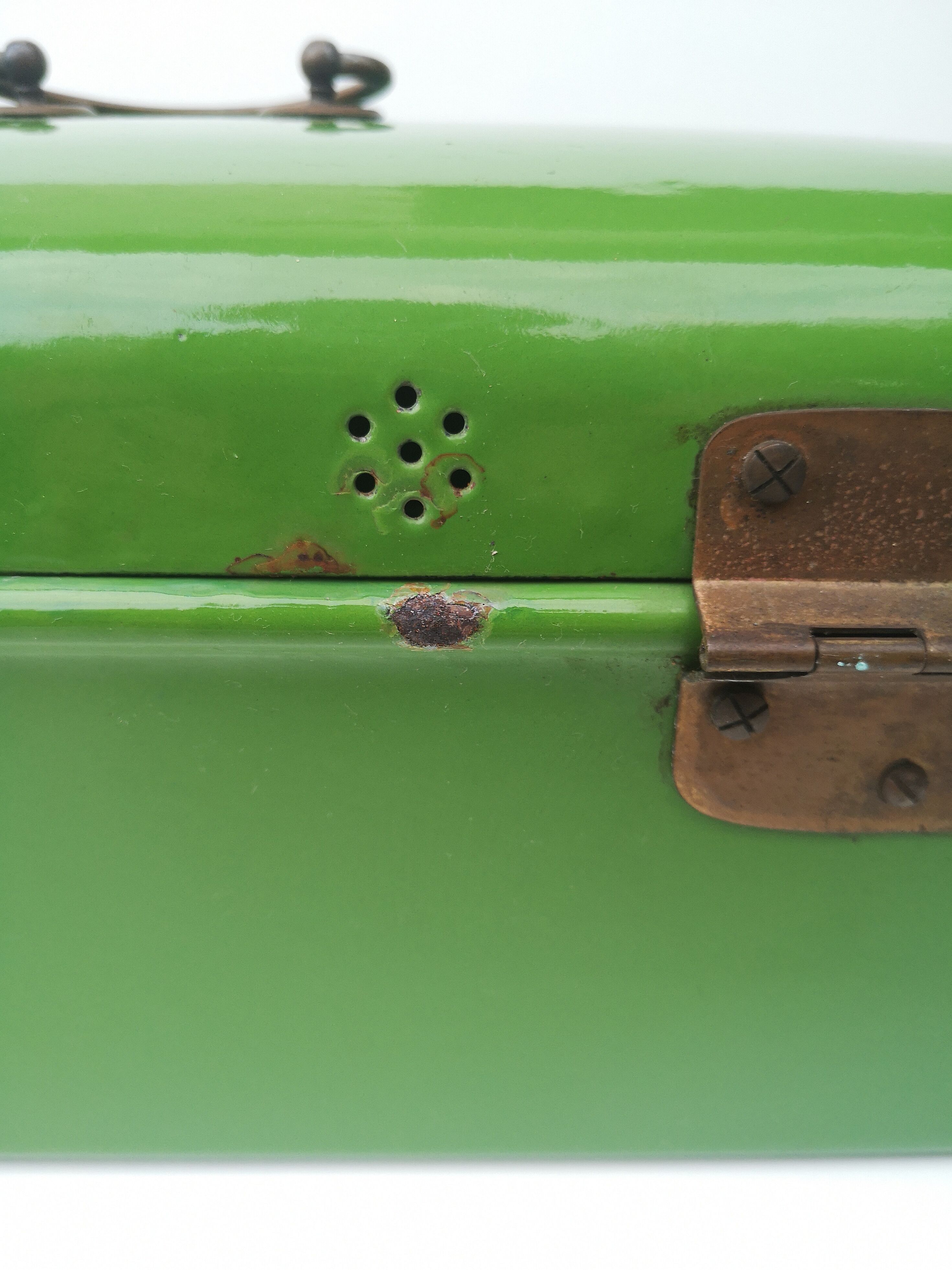 Old enamelled bread box