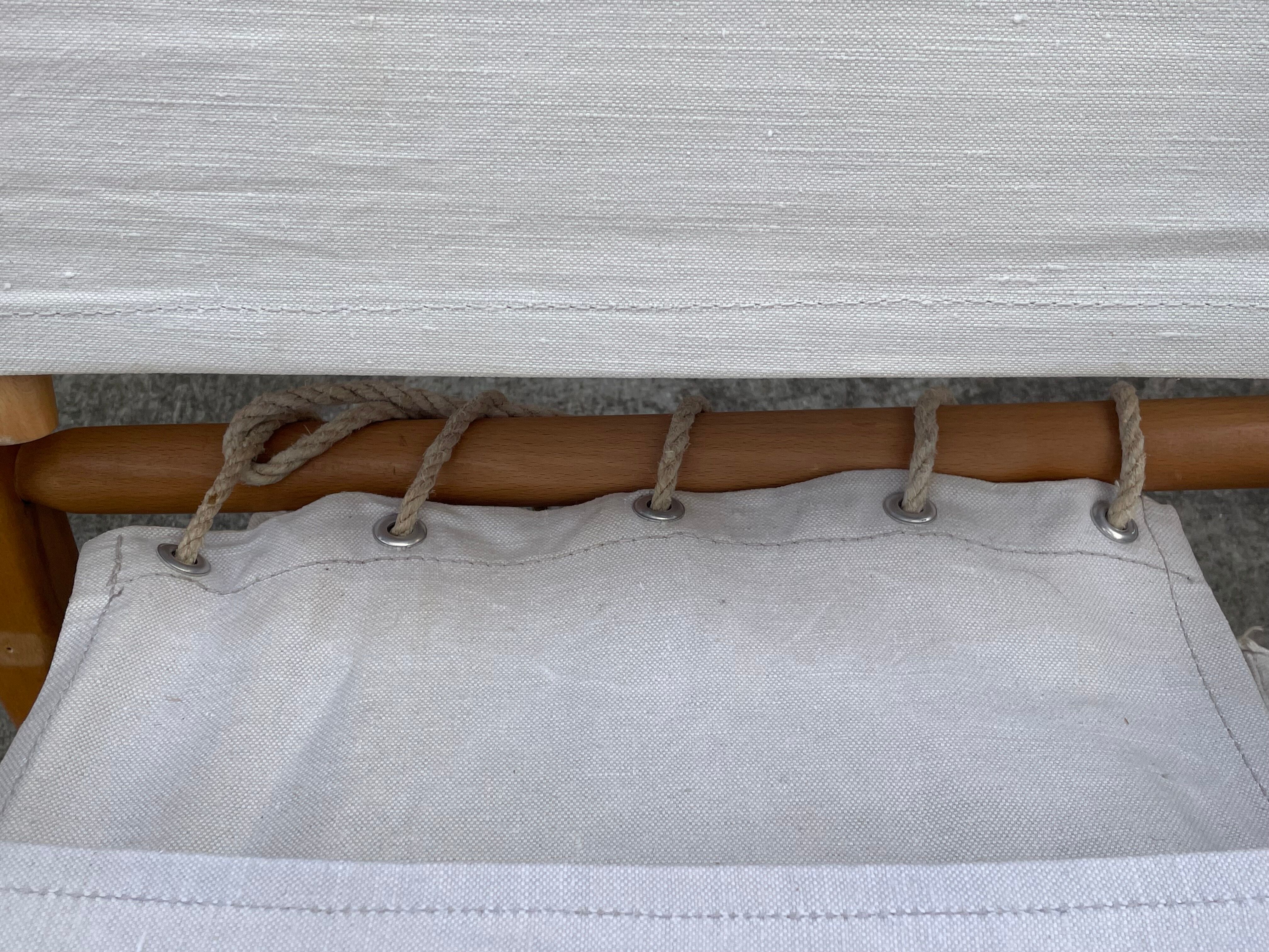 Vintage safari chair 1960s Denmark with canvas minimalist design