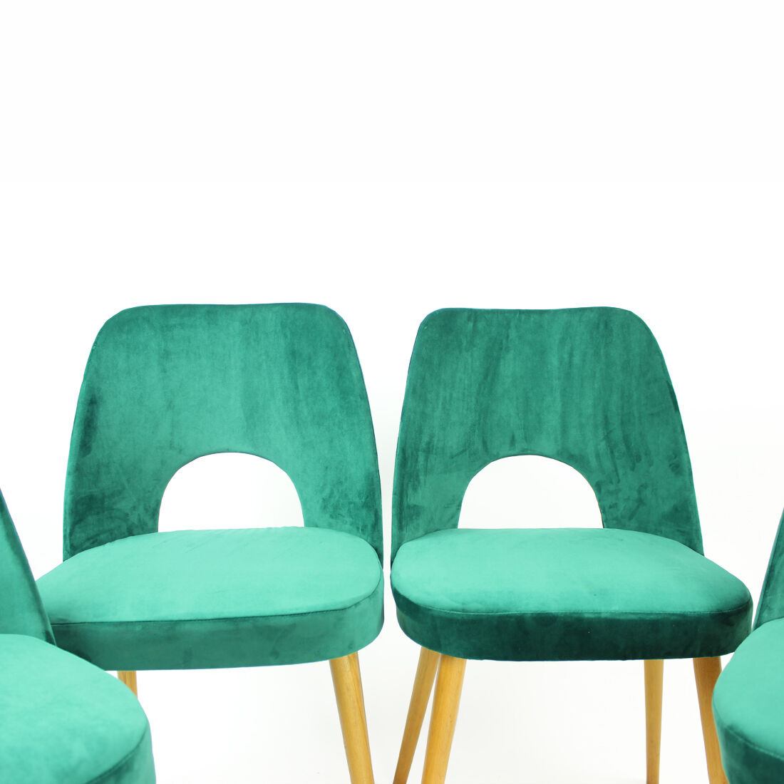Dining Chairs By Oswald Haerdtl In Velvet For Ton, Czechoslovakia 1950s, Set Of 4