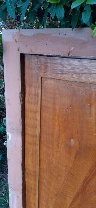 Cupboard door frame 121x97cm old wood paneled molded