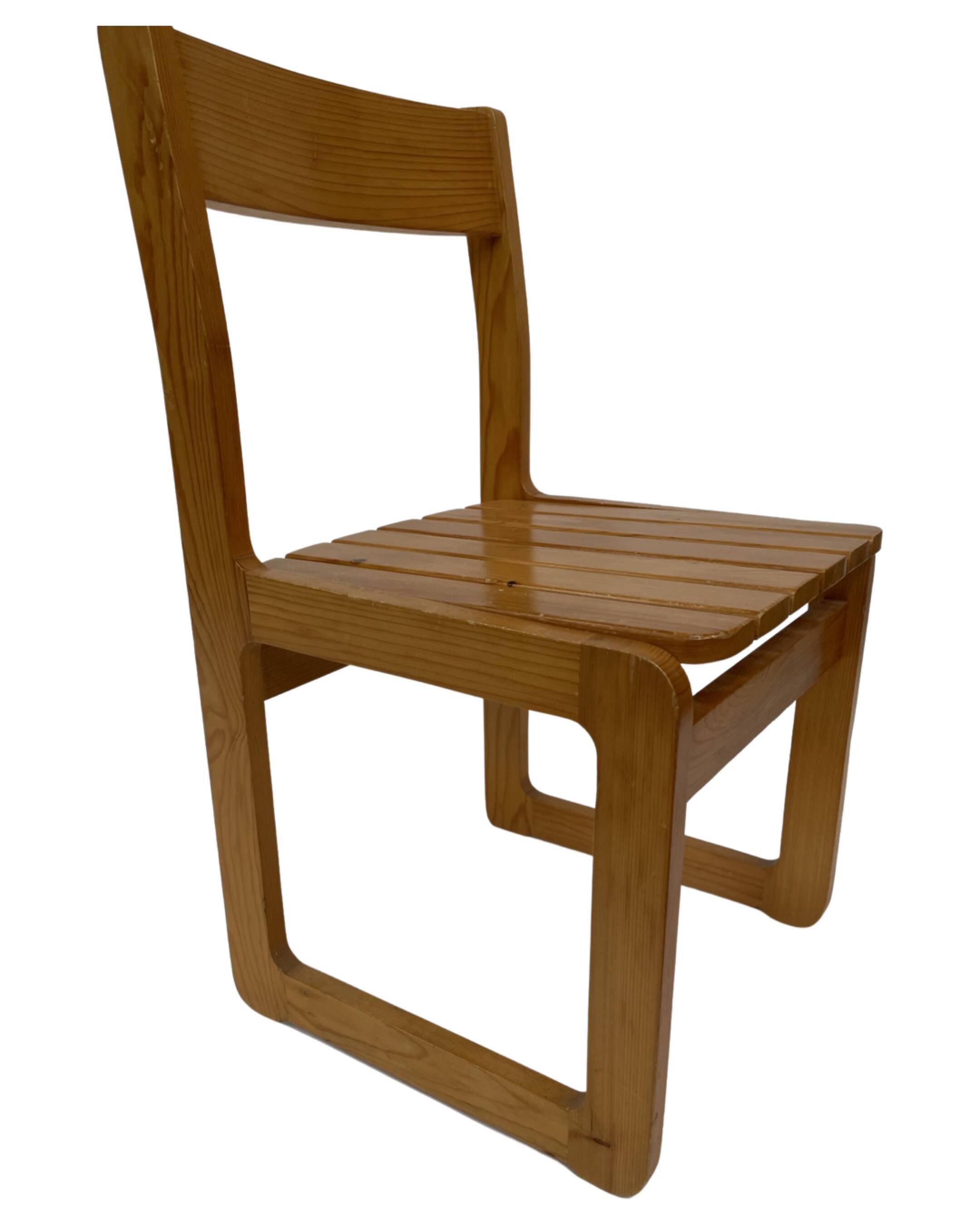 Vintage Pinewood dining chair 70's minimalist design