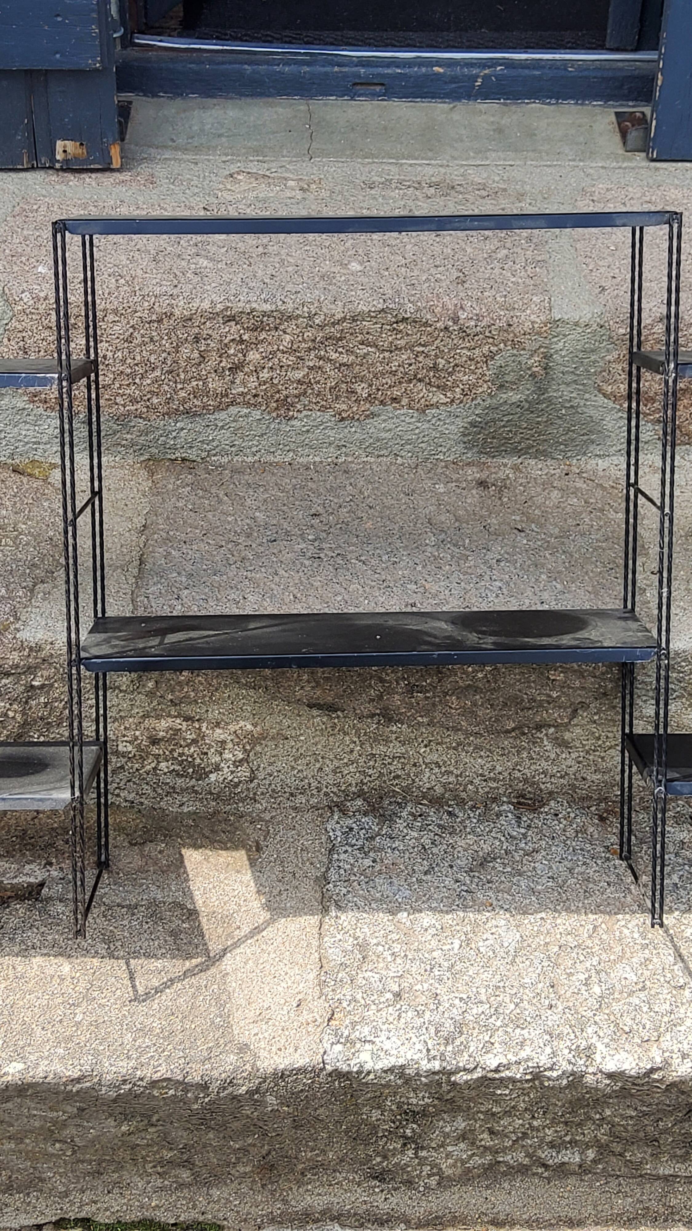 Vintage string wall shelf from the 60s in metal