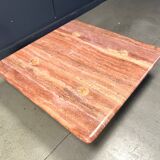 Angelo Mangiarotti red travertine coffee table for Up&Up, Italy