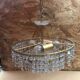 Ancien Lustre Laiton Cascade Pampilles Vintage