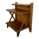 Light wood bedside table with crossbars and 3 shelves, around 1950.