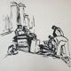 André Duculty (1912-1990) India ink on paper "The return of sinners" Monogrammed at the bottom