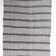 Striped Pattern Gray & Black Vintage Kilim Rug, 188x267Cm