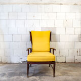 Recliner wooden armchair, Italy 50s