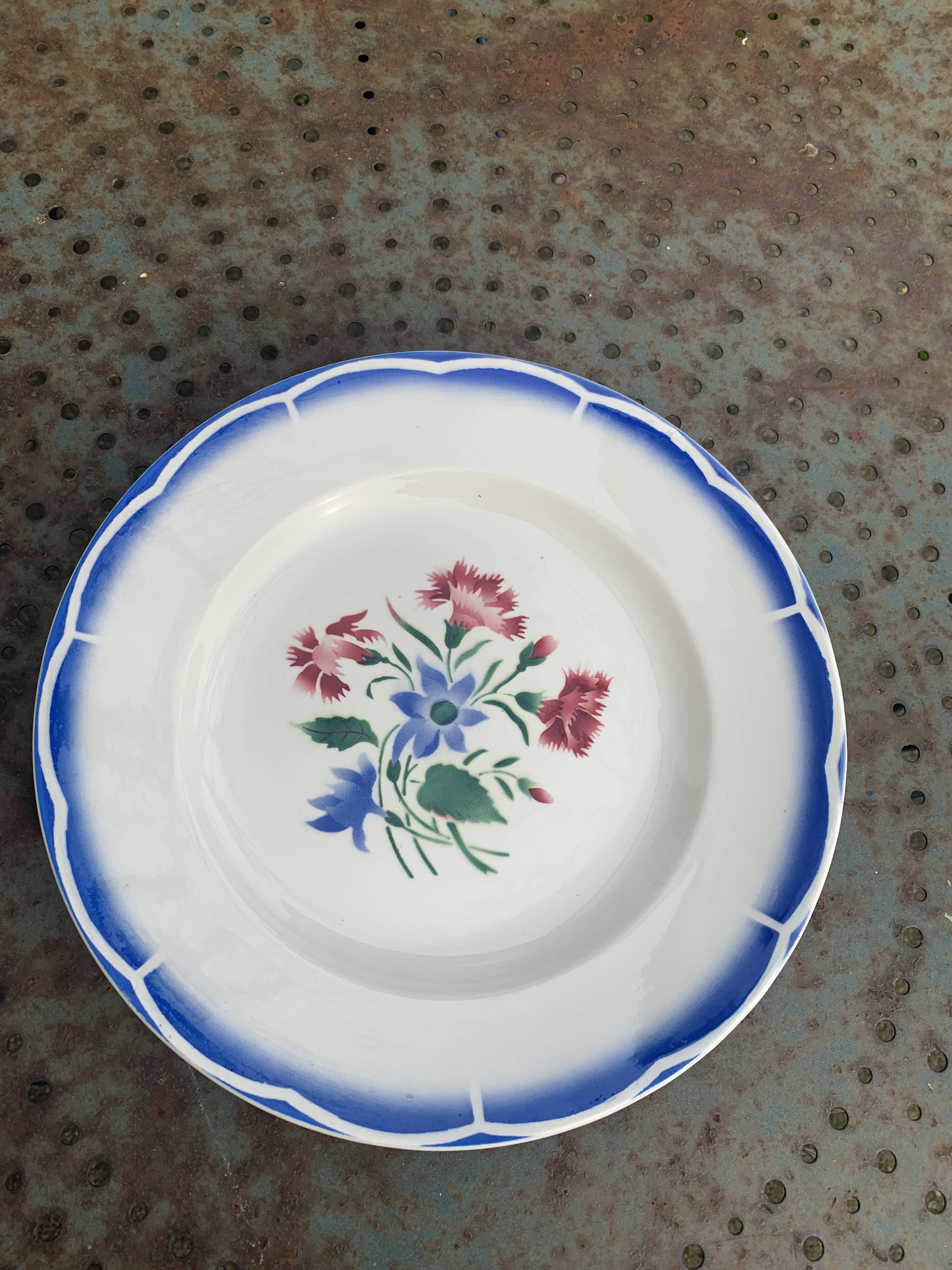 Cake dish, Elorn model, Digoin, Sarreguemines, vintage