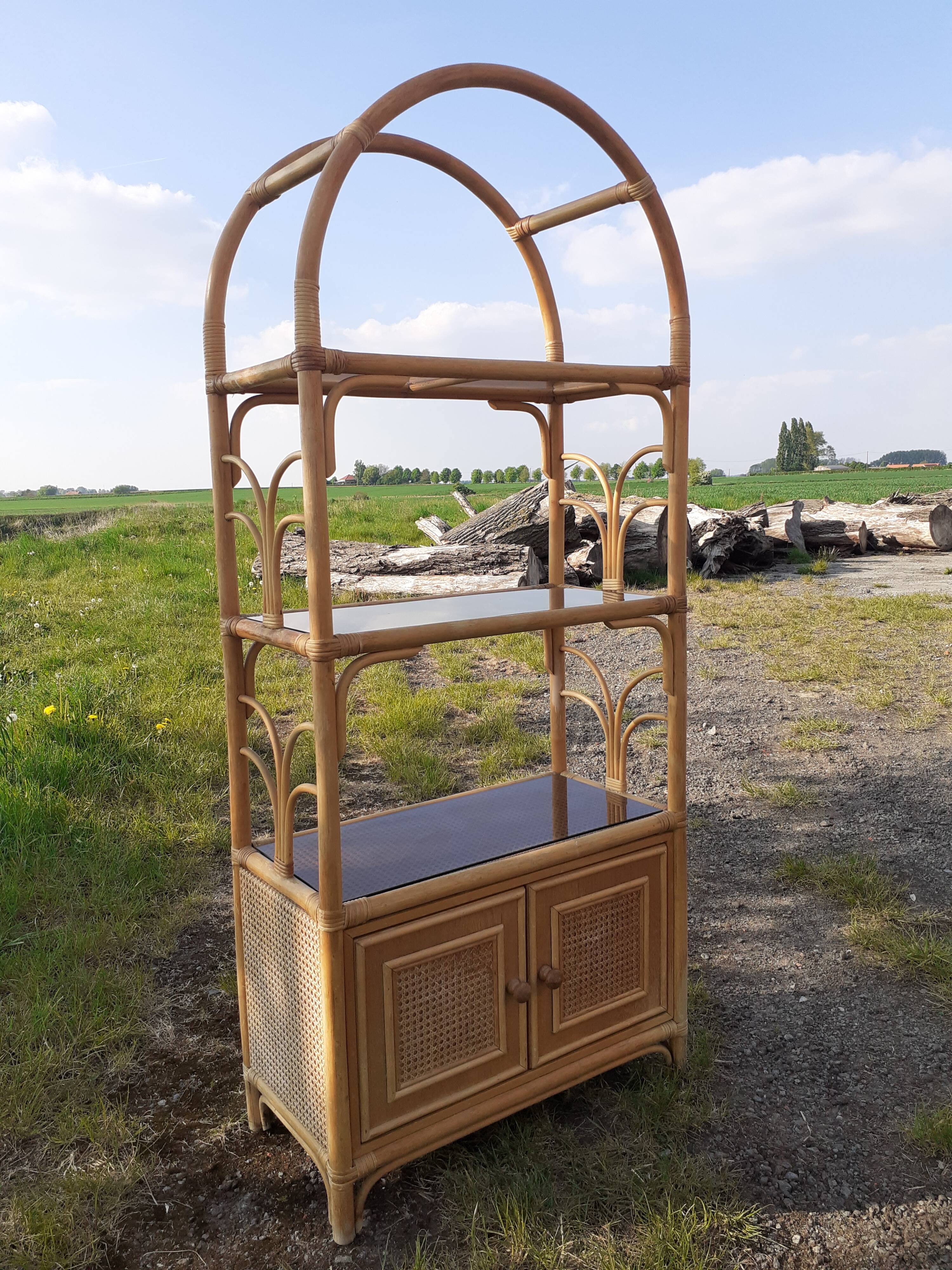 Rattan shelf