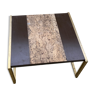 Table basse en liège, bois et acier doré