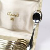 Christofle – 12 silver-plated coffee spoons Spatours in their case
