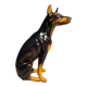 Vintage ceramic sculpture of a Doberman, 1960s