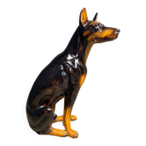 Vintage ceramic sculpture of a Doberman, 1960s