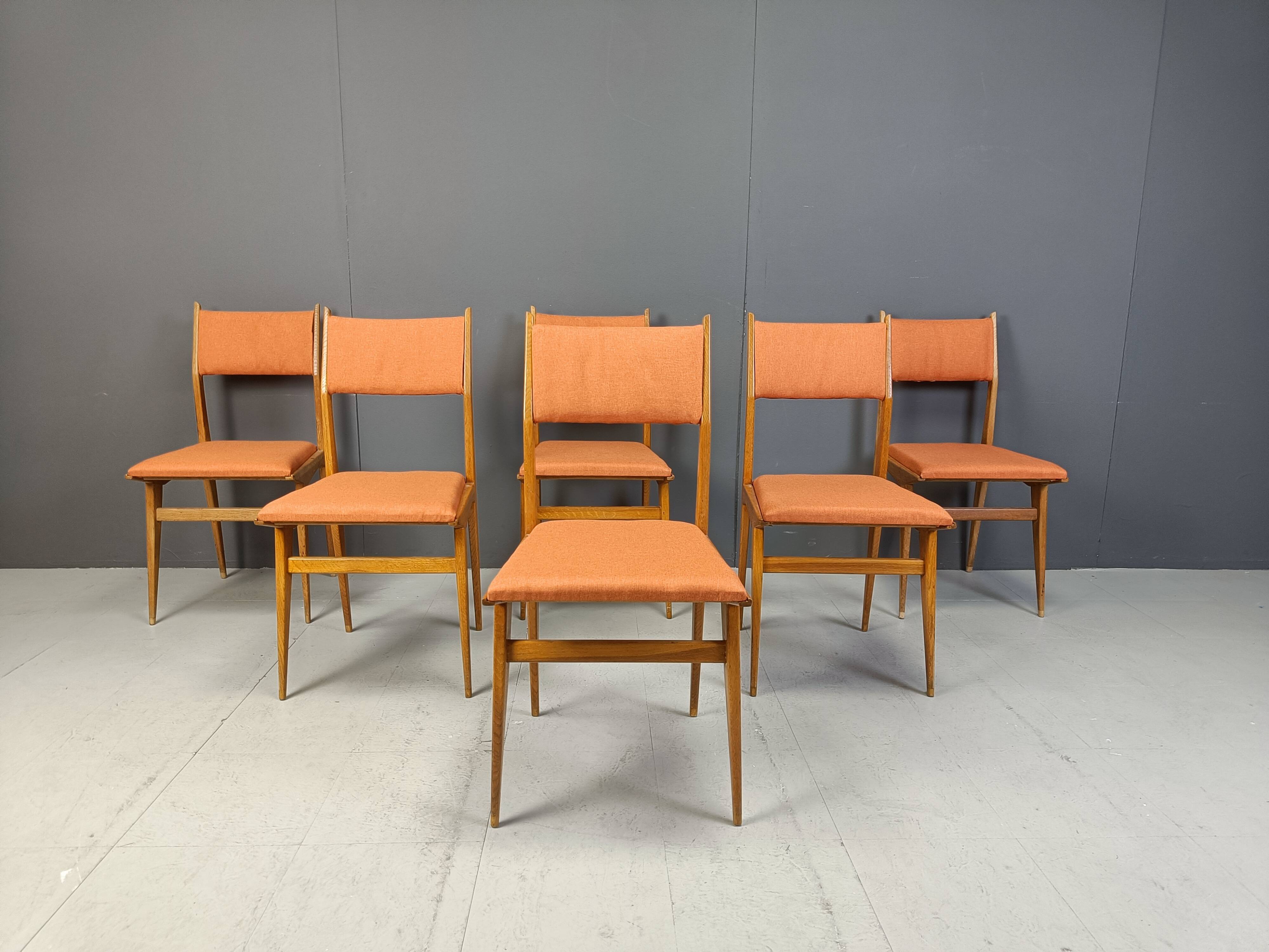 Chaises de salle à manger italiennes du milieu du siècle, années 1950