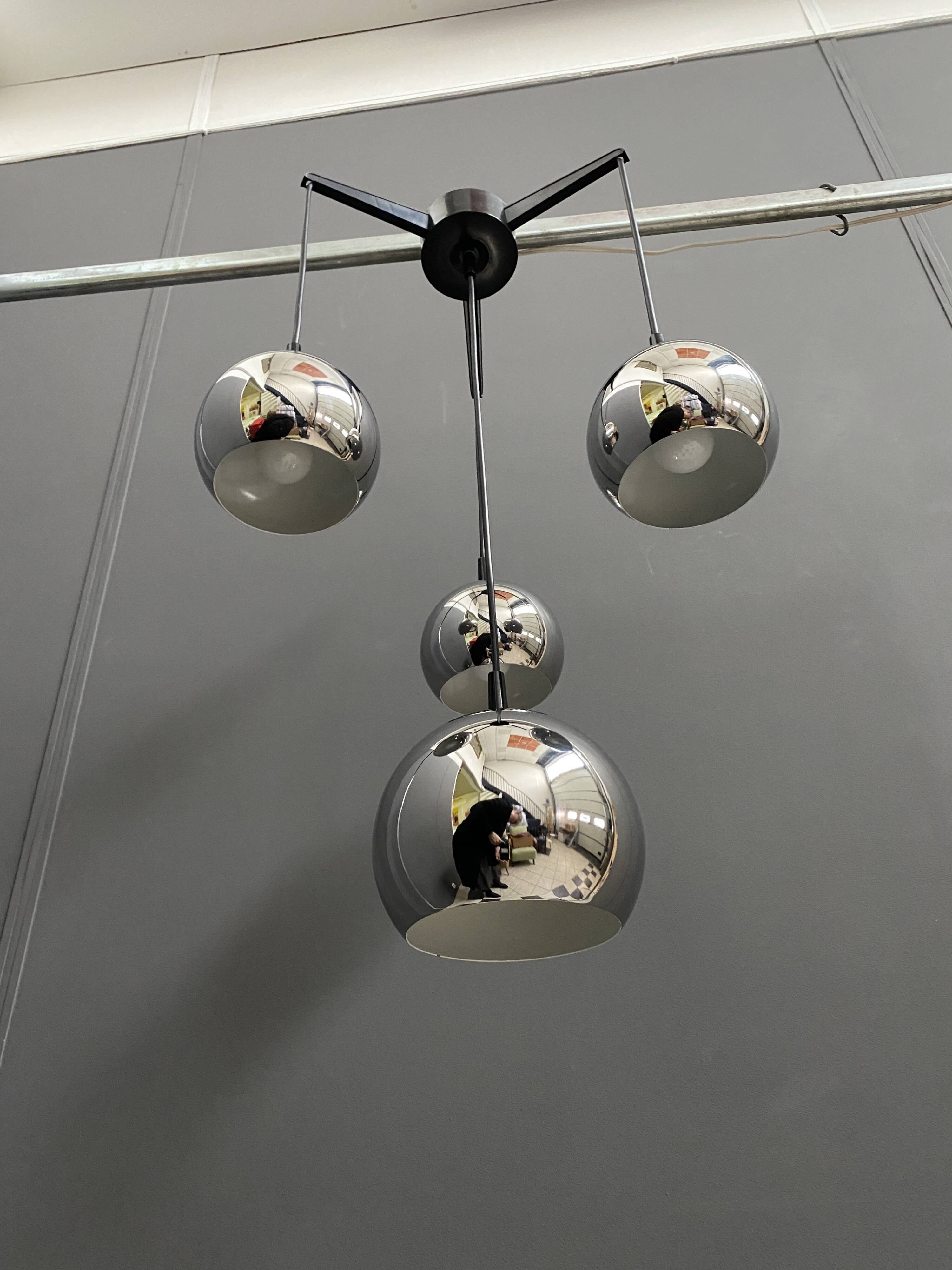 Chrome pendant lamp 1960s