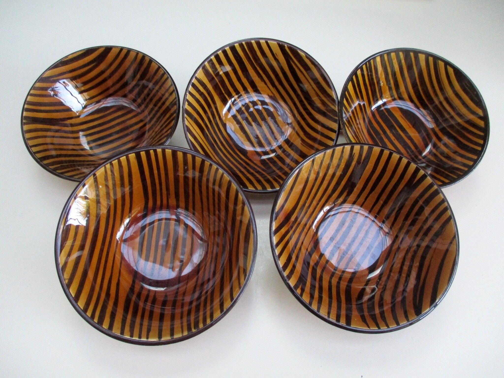 Sarreguemines cups "domino" lot of 5