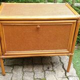 Buffet chest of drawers in bamboo rattan and canework