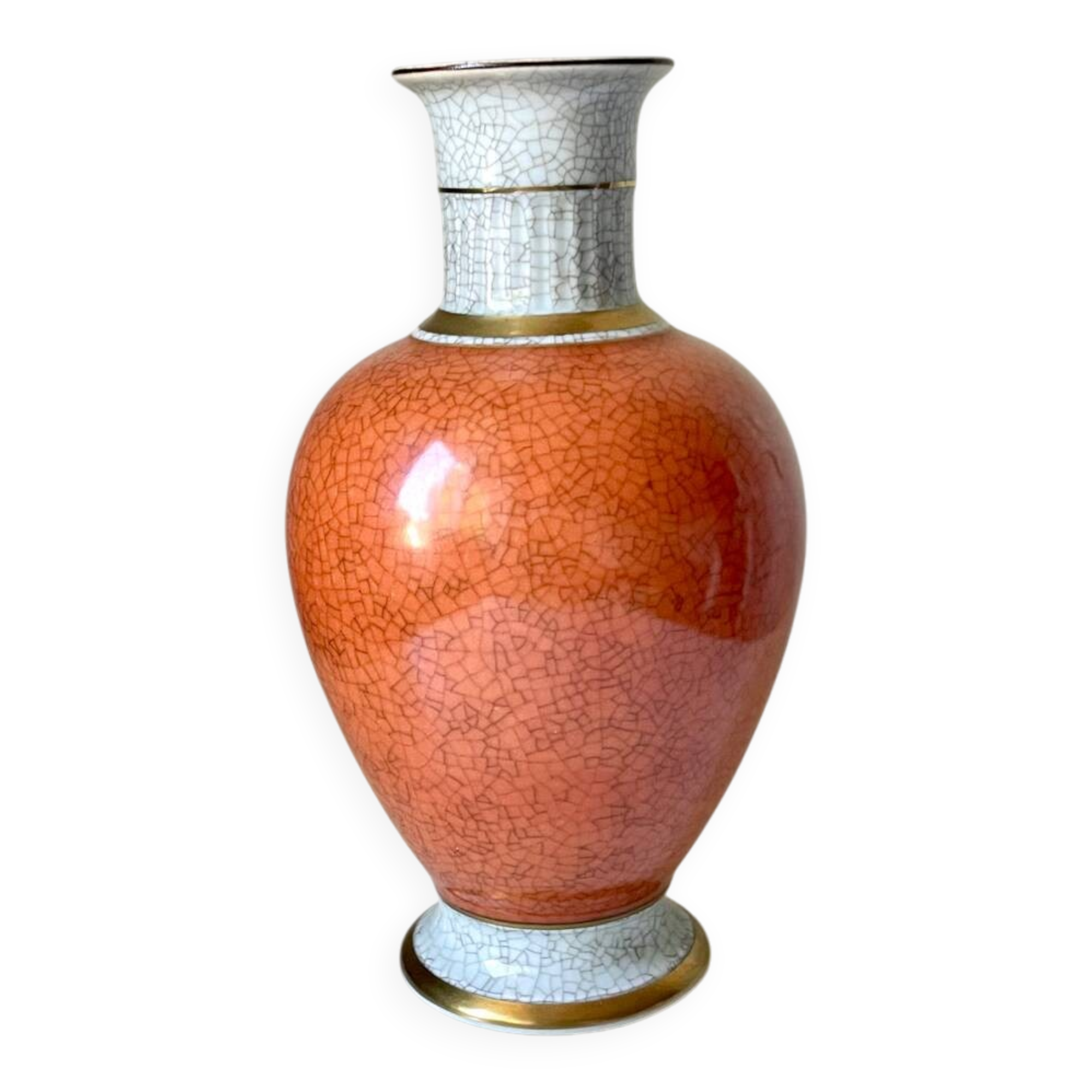 Royal Copenhagen Porcelain crackle ware  Vase Art Deco designed by Tho