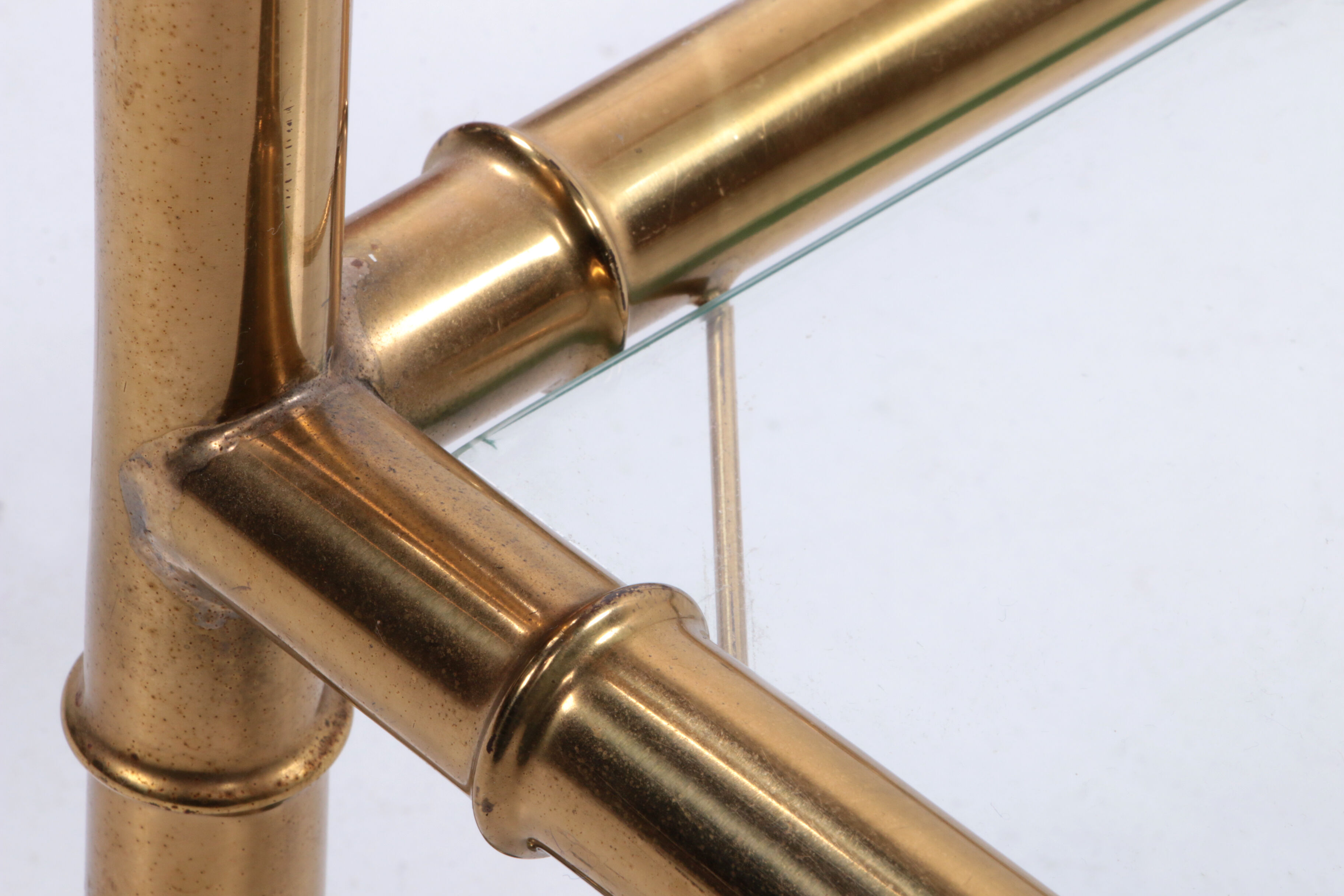 Bar trolley made of metal with bamboo motif with removable tray, 1970s