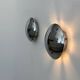 Pair of vintage chrome wall lights, France 1980