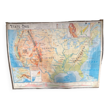 Ancienne planche scolaire Etats-Unis