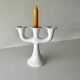 Chandelier with 3 branches in white ceramic Guldkroken Sweden – Vintage