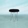 Tabouret pinces à cheveux du style spatial des années soixante-dix, tabouret duveteux