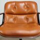Charles Pollock leather office chair, Knoll edition, 1970