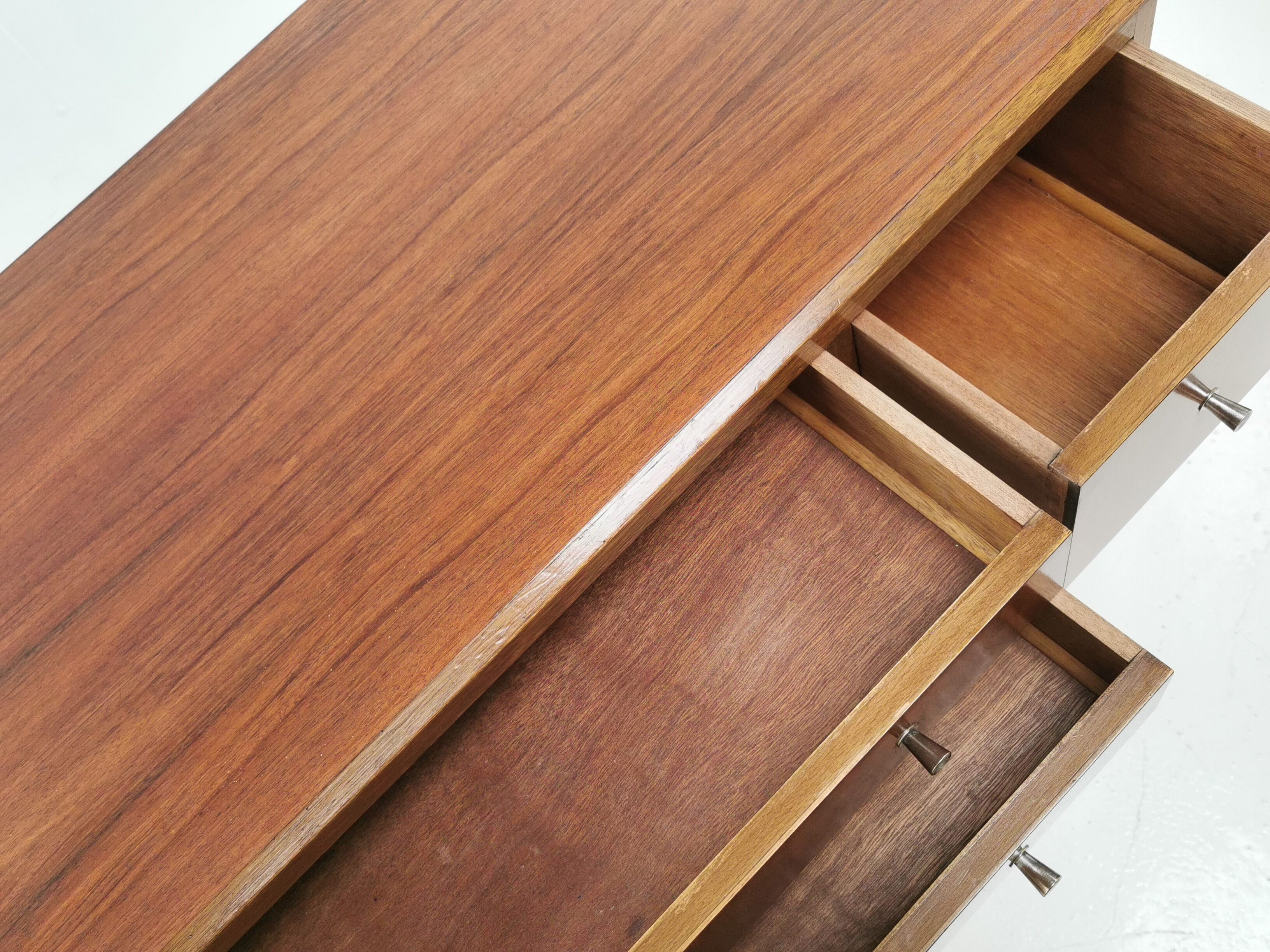 British vintage walnut mid century dressing table