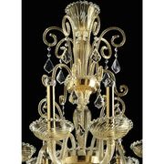 Chandelier vénitien en verre de Murano "Curls" en or impérial