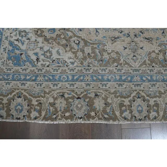 1970s Vintage Persian Handknotted Wool Brown Oversize Area Rug 290x358
