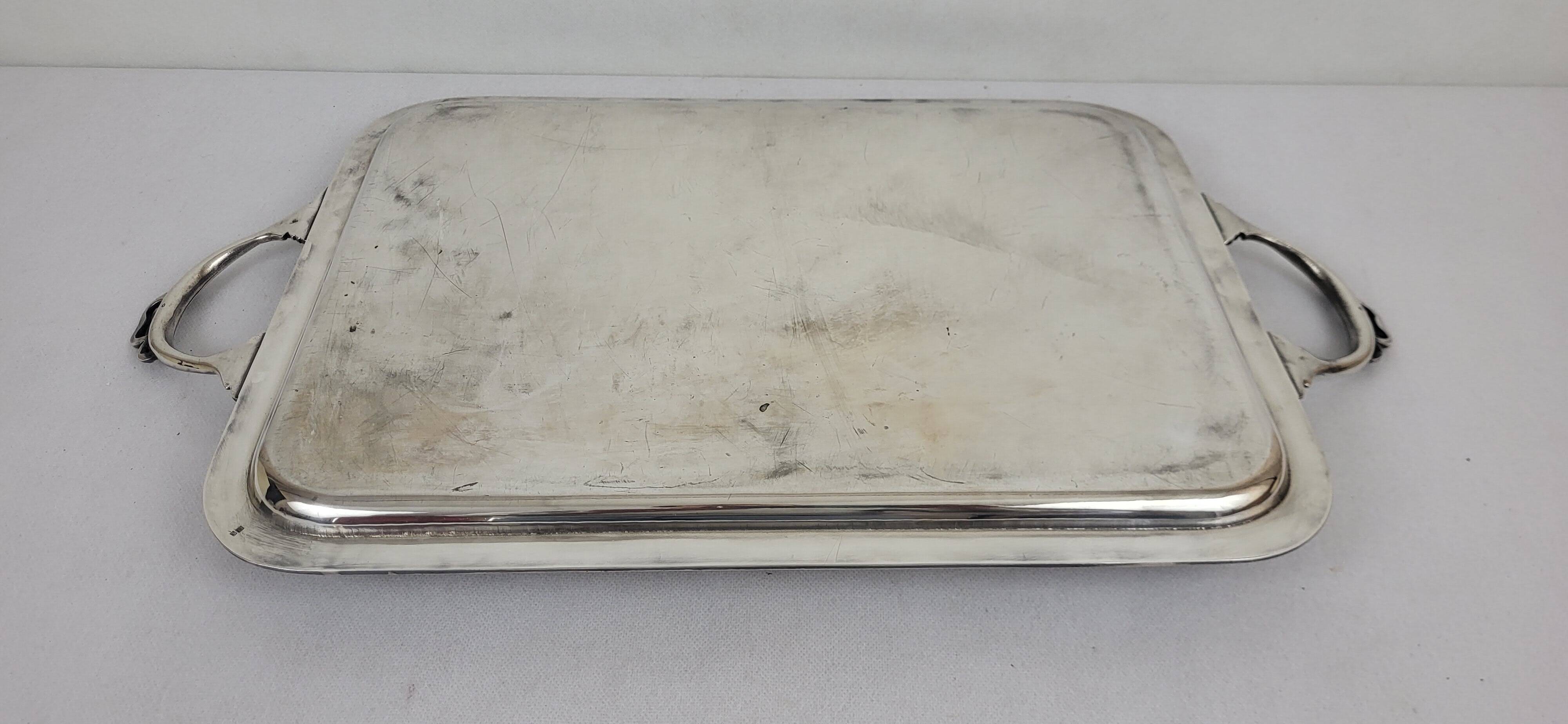 Louis XVI Style Silver Metal Tray