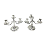 Pair of silver bronze candelabras