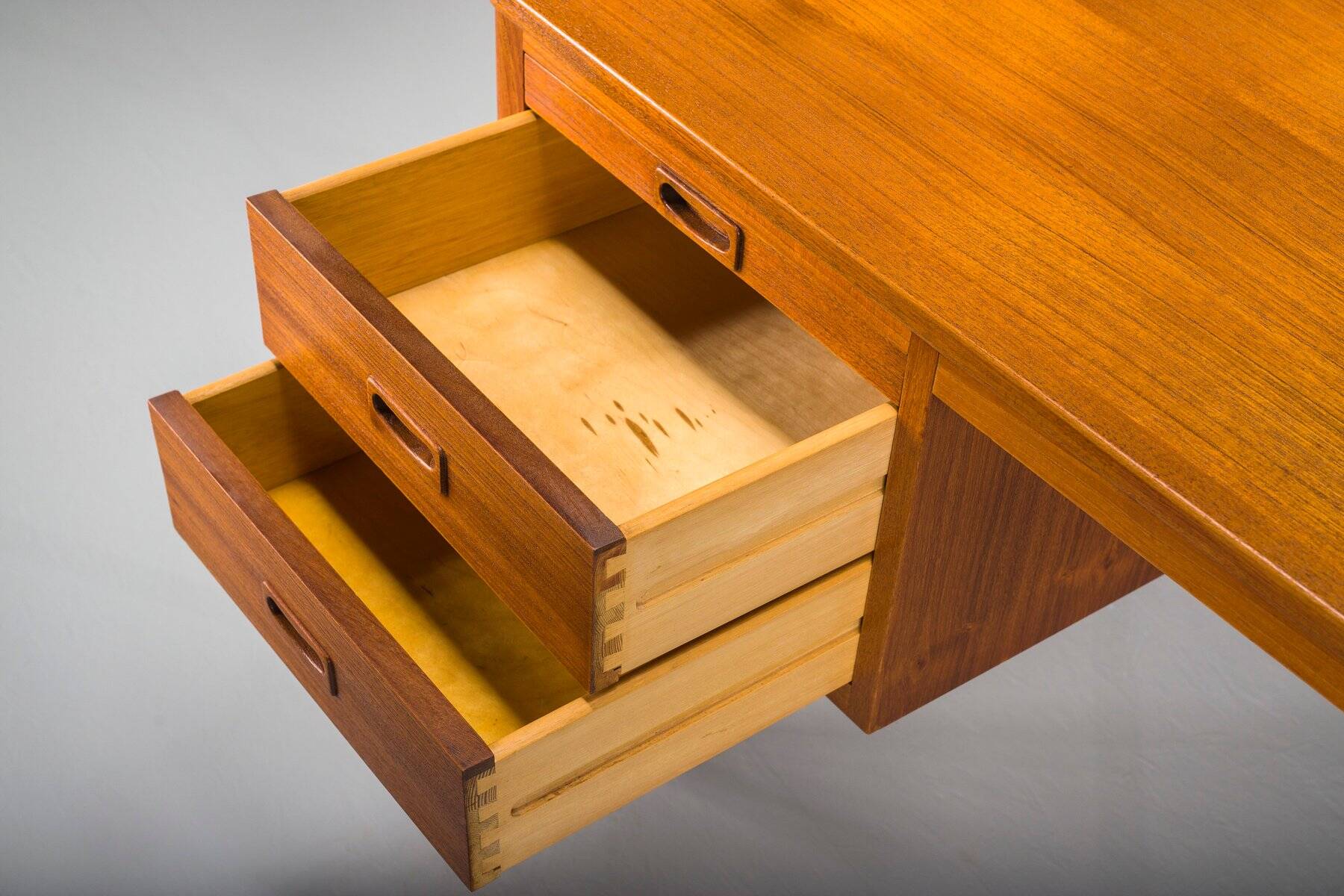 Scandinavian modern teak writing desk attributed to H. Brockmann Petersen for Poul M. Jessen, 1960s