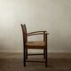 Dutch Art Deco Oak and Rush Armchair, Amsterdam School, 1920s