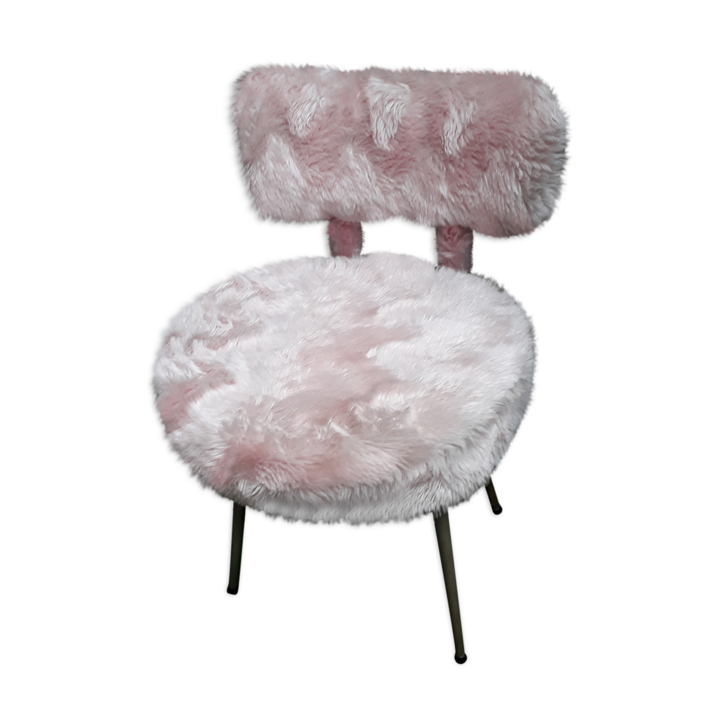 Chaise Pelfran moumoute rose