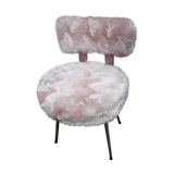 Chaise Pelfran moumoute rose