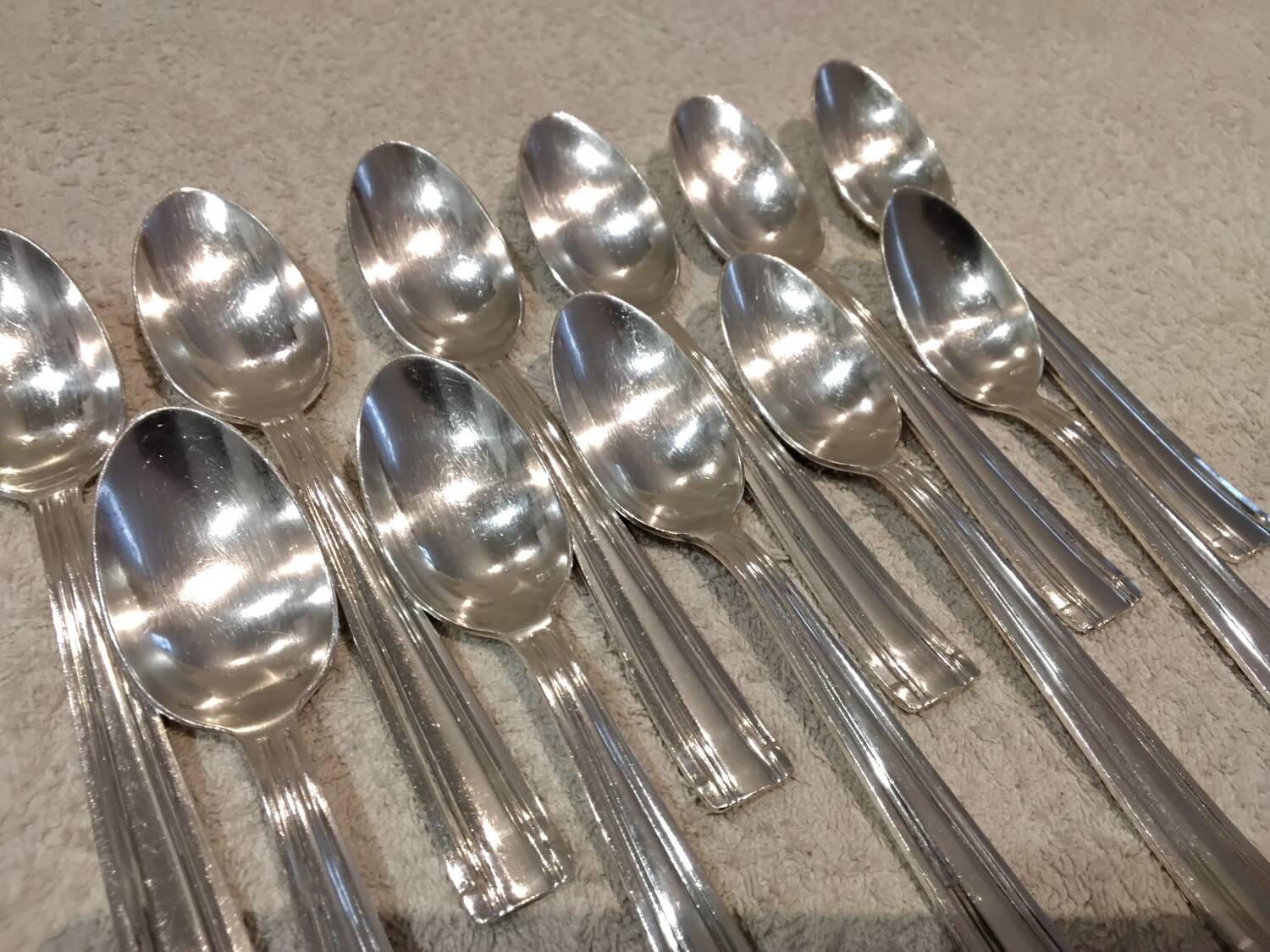 11 silver-plated coffee spoons, goldsmith Argit, art deco style