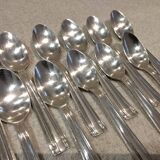 11 silver-plated coffee spoons, goldsmith Argit, art deco style